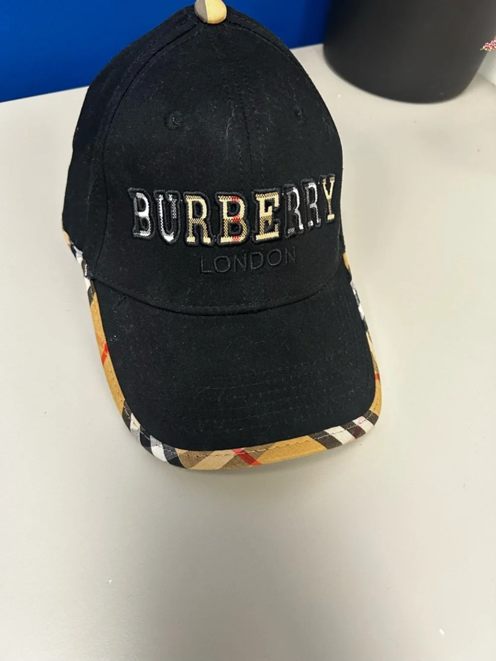 Burberry London Logo Gabardine Baseball Cap - Picture 3 of 5